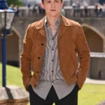 Tom Holland Spiderman Far From Home Peter Parker Brown Suede Jacket