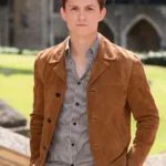 Tom Holland Spiderman Peter Parker Brown Suede Jacket