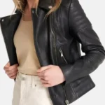 Women’s Black Motorcycle Leather Jacket