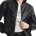Bomber Black Leather Jacket