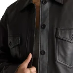Womens Cropped Black Trucker Jacket