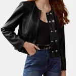 Womens Cropped Scallop Edge Jacket