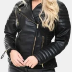 Women’s Racer Quilted Leather Jacket
