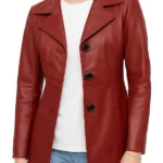 Women’s Three Button Red Blazer