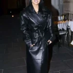 Becky G 2026 Black Front Trench Coat