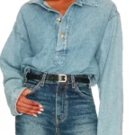 Beef S02 Carey Mulligan Denim Blouse