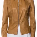 Big Mistakes 2026 Laurie Metcalf Grommet Leather Jacket