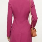 Elle S01 Lexi Minetree Double-Breasted Pink Blazer Back
