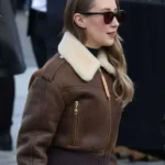 Erin_Doherty_PFW_Shearling_Brown_Jacket