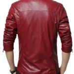 Men’s Slim Fit Causal Wear Red Leather Jacket