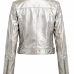 Paris Fashion Week Madonna Silver Moto Jacket