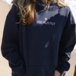 Pink Palm Classic Puff Navy Hoodie