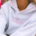 Pink Palm Puff Chase the Sun Gray Hoodie