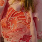 Pink Palm Puff Everything Comes in Waves Hoodie