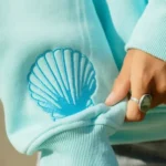 Pink Palm Puff Hawaii Hibiscus Hoodie Aquamarine