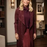 The Bold and the Beautiful Brooke Logan Burgundy Long Coat