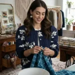 The Love Heist 2026 Lyndsy Fonseca Blue Floral Jacket