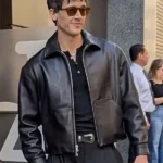 Tom Blyth Good Morning America Black Leather Jacket