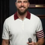 Travis Kelce Stripe Sleeve Polo Shirt