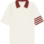 Travis Kelce Stripe Sleeve Polo White Shirt