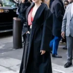 ily Collins Fashion Show Black Coat