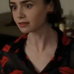 Emily In Paris Lily Collins Lips Blouse