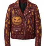Ghost and Pumpkin Leather Jacket