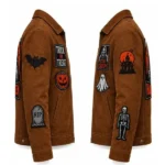 Halloween Creepy Trick or Treat Patch Brown Suede Jacket