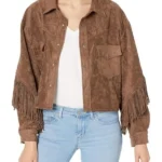 Natalie Alyn Lind Dutton Ranch Brown Fringe Jacket
