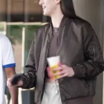 WNBA Indiana Fever Caitlin Clark Brown Bomber Jacket