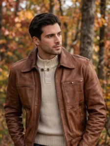 Brown Leather Halloween Jacket
