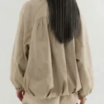 Free People Funnel-Neck Beige Jacket
