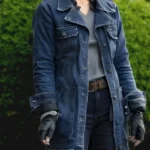 Lauren Cohan The Walking Dead City Maggie Rhee Blue Denim Coat