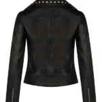 Womens Gothic Black Biker Leather Jacket