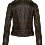 Womens Gothic Brown Biker Leather Jacket