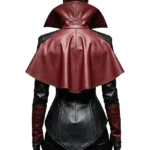 Women’s Halloween Grimora Vampire Red and Black Leather Jacket