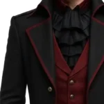 Halloween Gothic Victorian Vampire Black Red Tailcoat