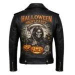 Halloween Grim Reaper Leather Moto Jacket