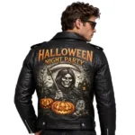Halloween Night Party Grim Reaper Leather Jacket