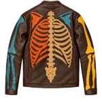 Halloween Skeleton Bones Leather Jacket