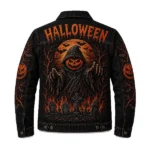 Halloween Trick or Treat Pumpkin Gothic Denim Coat