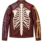 Skeleton Bones Halloween Varsity Leather Jacket