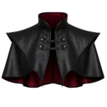 Womens Gothic Vampire Leather Crop Cape